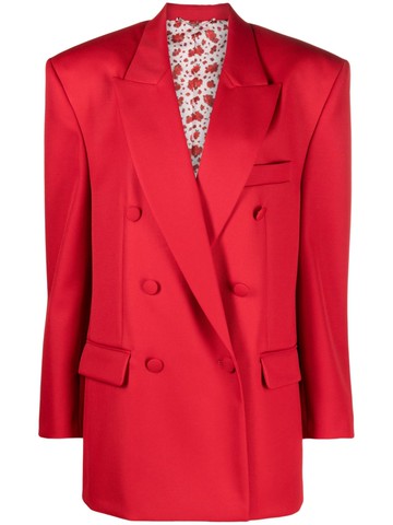 Magda Butrym - double-breasted wool blazer - women - Wool/Silk - 40 - Red