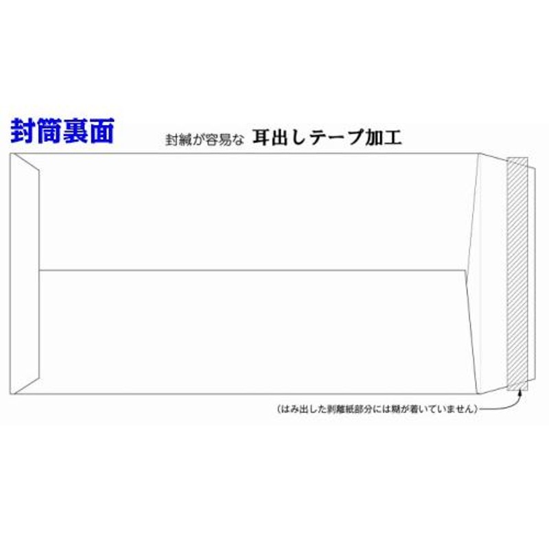 請求書窓付封筒 A4三つ折り 透けない白 エコ窓 耳だしテープ付 Pwb 200