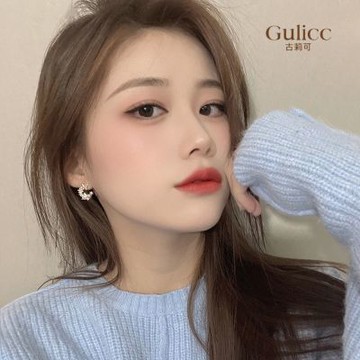 Gulicc 韓國 蝴蝶 鑲鑽 花朵 耳環(飾品 耳飾 耳釘 耳扣 耳環 生日禮物 雙11 聖誕節)