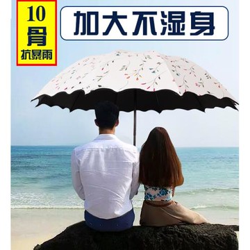 雨傘s女晴雨兩用折疊加大雙人遮陽傘防曬防紫外線大號黑膠太陽傘