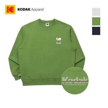 【KODAK Apparel】柯達 彩虹漸層大學T 3色(綠色 灰色 深藍) KB611004
