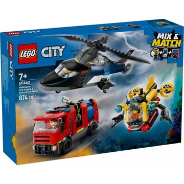 [樂享積木] LEGO 60462 直升機、消防車和潛水艇套裝 城市系列