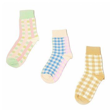 ONSIDE 飾集合~繽紛格紋襪3雙入組
