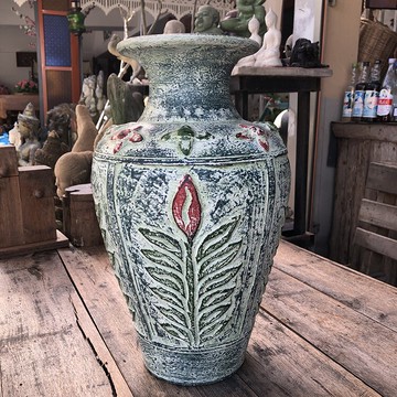 東南亞植物動物裝飾陶罐擺件 簡樸泰國特色古樸會所庭院客廳書房1入