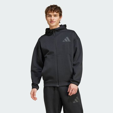 adidas Z.N.E. 連帽外套 男 黑灰 長袖 休閒 運動 JE7538