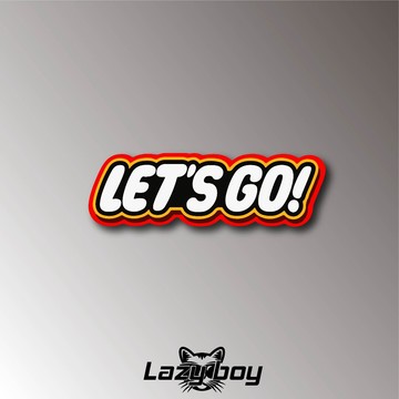 【潮牌惡搞】LET'S GO 經典積木風防水車貼 英文標語個性標誌 高質感夜間反光貼紙 汽機車安全帽筆電行李箱不殘膠