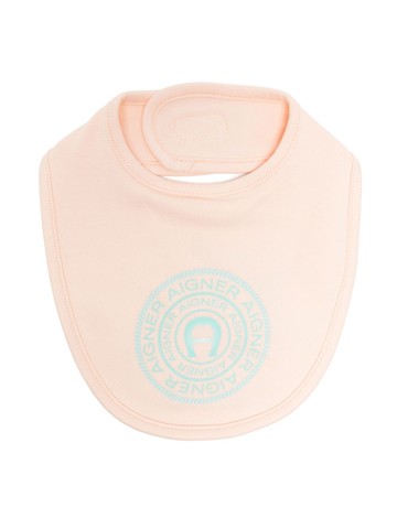 Aigner Kids - logo-print jersey bib - kids - Cotton/Elastane - One Size - Neutrals