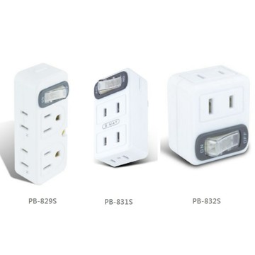 動力公牛 分接器 節電1開4插 PB-829S/節電1開3插 PB-831S/ 節電1開2插 PB-832S