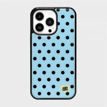 ✨iPhone手機殼✨藍底波點適用蘋果17promax手機殼iPhone16膚感15/14/13水凝殼12女