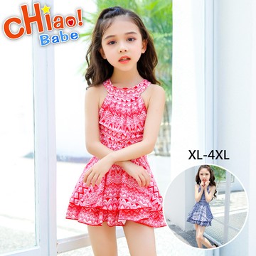 【chiao!Babe 俏寶貝】1件組 兒童民族風韓版分體裙式泳裝