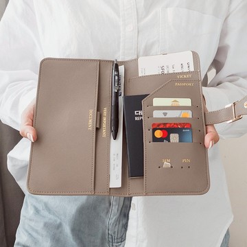 【年中大促】長夾 皮革護照夾 大象灰色 禮物首選 護照套