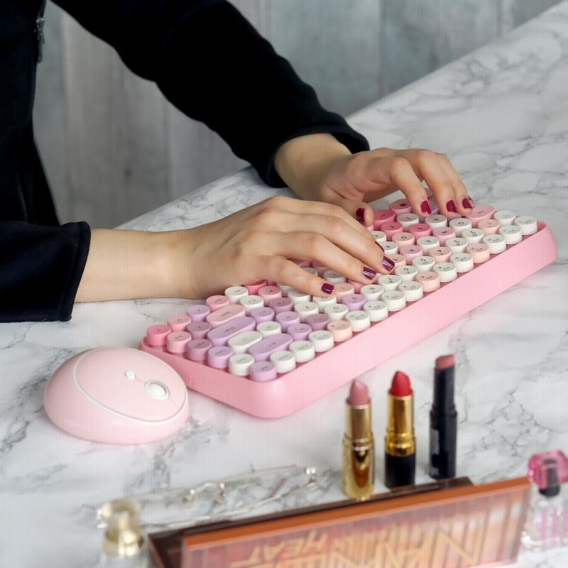 ❤️ピンク タイプライター キーボード❤️マウス付き マウスパッド レトロ ❤️ピンク タイプライター キーボード❤️マウス付き マウス