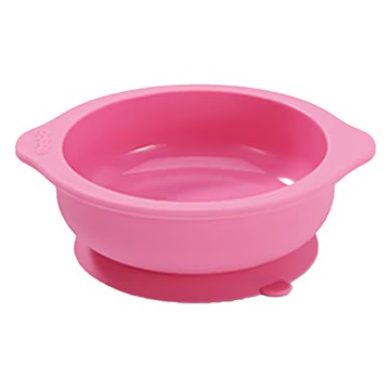 baby mambo 蔓葆 矽膠吸盤碗/學習碗 100%矽膠 安全無毒  粉色  1個