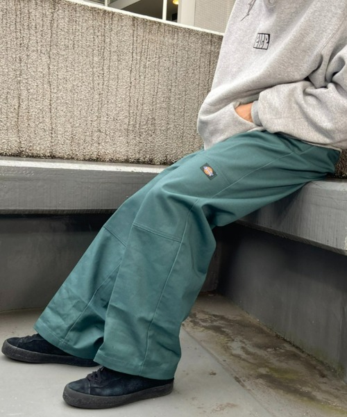 特上美品 Dickies loose fit ダブルニーパンツ チノパン グリーン