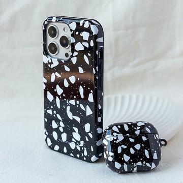 黑色石板街水磨石 iPhone 17/16/15/14/13 MagSafe 手機殼