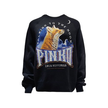 PINKO黑色狐狸大學踢上衣