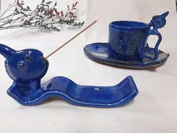 曼波魚雙用線香板燭台