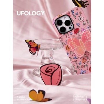 Ufology原創春天郁金香蝴蝶少女女款氣囊支架旋轉伸縮折疊粘貼