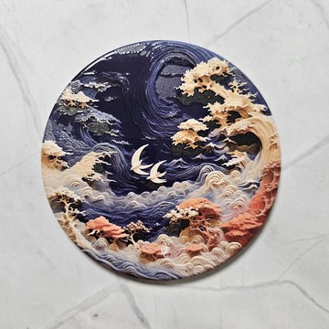 幻北齋-晶雕吸水陶瓷杯墊