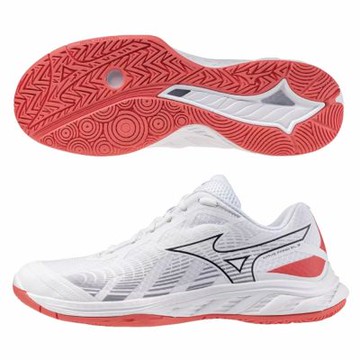 MIZUNO 美津濃 羽球鞋 男鞋 女鞋 運動鞋 緩震 3E寬楦 FANG 白紅 71GA242325