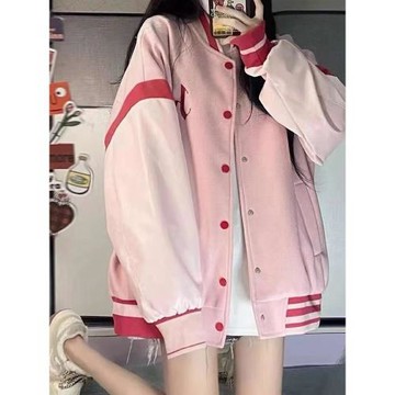 外套女春季粉色vintage夾克外套