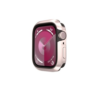 SwitchEasy 魚骨牌 Modern Hybrid 9H 鋼化玻璃鋁合金保護殼  Apple Watch 9/8/7 45mm  粉色  1個