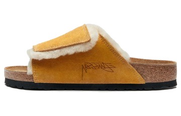 BIRKENSTOCK SOLANA SHEARLING SLIDE STUSSY CARAMEL
