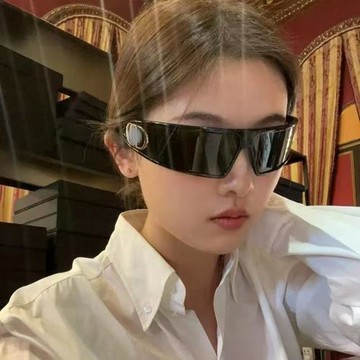 2025歐美跨境墨鏡發箍女 未來科技感太陽鏡防紫外線滑雪護目鏡