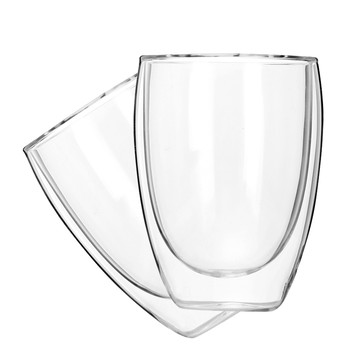 雙層玻璃杯 雙層玻璃杯 耐熱玻璃杯 咖啡杯 馬克杯 蛋型杯 辦公杯 350ml 防燙杯 杯子 聖代杯 泡茶杯 牛奶杯 酒杯