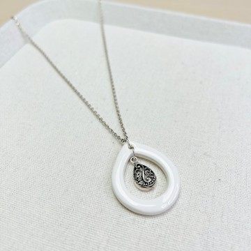 Timeless 白瓷純銀項鏈  White Echo  派對 情人節 禮物 包裝