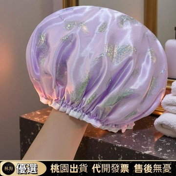 『新店特價下殺』浴帽 防水雙層浴帽 經久耐用 重複使用浴帽 成人浴帽 雙層防水浴帽女可愛沐浴帽洗澡頭套家用淋浴帽防油煙家