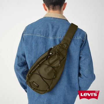Levis 男女同款 機能系拳擊肩背包 / 叢林綠
