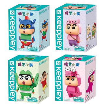 蠟筆小新變裝公仔積木組／動感超人 康達姆機器人 鱷魚阿山 肥嘟嘟左衛門 Qmankeeppley【B＆B幸福雜貨】