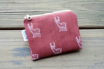 //任意裝零錢包/台灣原生//梅花鹿//【灰/深紅】