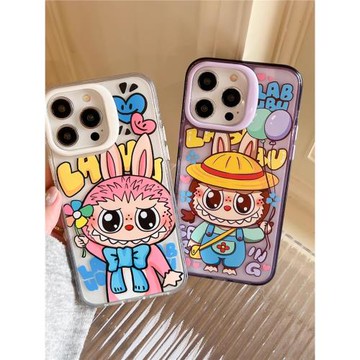 后勤高端&拉布布搞怪女新款情侶個性適用于iphone16 pro max手機殼蘋果15/14/13/12硅膠防摔全包創意軟殼簡約