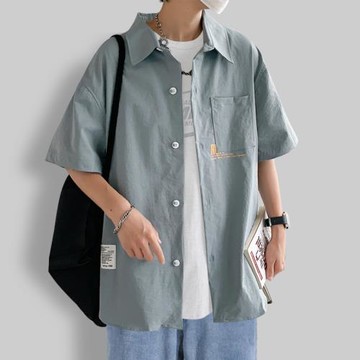 夏季薄款襯衫男短袖春夏款青年日系白寸衫潮牌男生上衣半袖外套