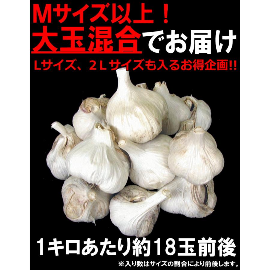 新物！送料無料 にんにく 1kg 青森 Mサイズ以上大玉混合 訳あり C品 並級 国産 ニンニク 中国産と比べて