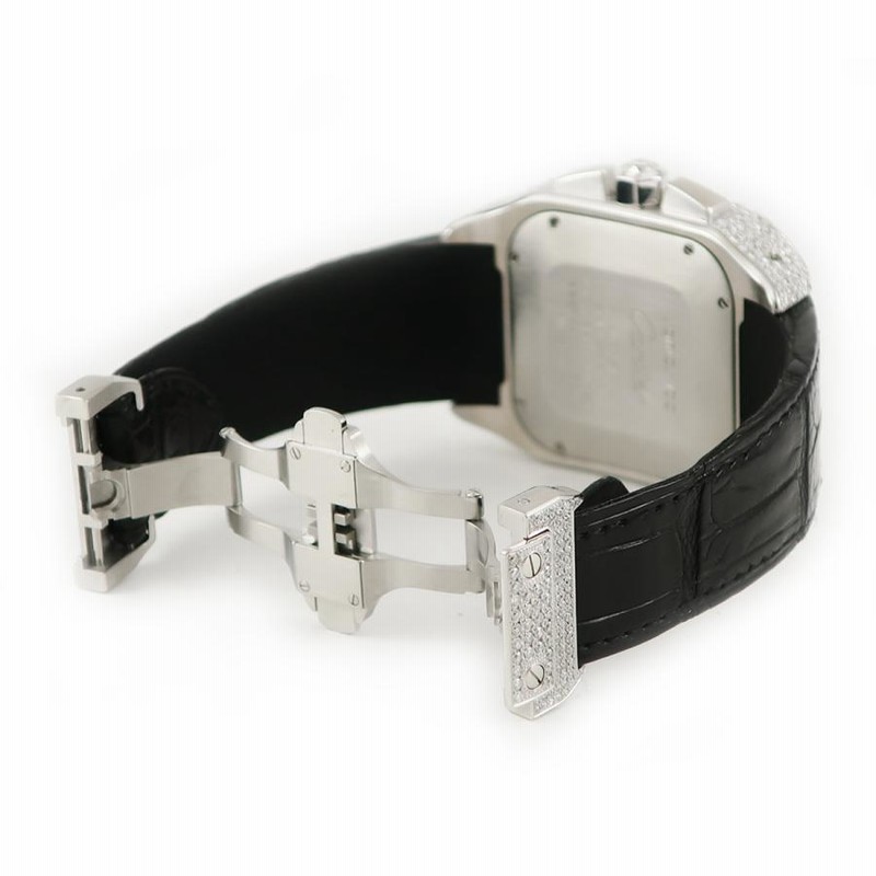 カルティエ Cartier サントス100 クロノ XL W20090X8 全面ダイヤ