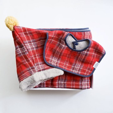 【OOYII吾憶】🎁日本製kontex 今治彩色格紋連帽浴巾/口水巾禮盒｜新生禮、彌月禮、週歲禮、生日禮物｜【快速出貨】