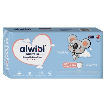 aiwibi 愛薇彼 清新乾爽透氣輕薄 褲型尿布 6~11kg  M  48片