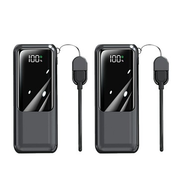 【MCK】MCK-NPCG 10000mah 自帶線顯屏行動電源組｜黑+黑【三井3C】