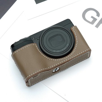 適用機型 Ricoh GR IV (GR4) 手掌紋皮革相機底座皮套