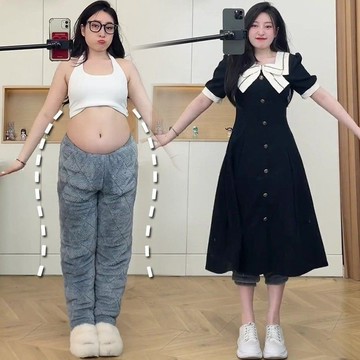 【胖MM大尺碼】S-5XL 大尺碼洋裝 連身裙 A字裙 大碼女裝連衣裙 遮肚子減齡梨型身材顯瘦黑色長裙