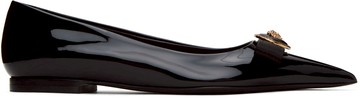 Versace 黑色 Gianni Ribbon 芭蕾鞋