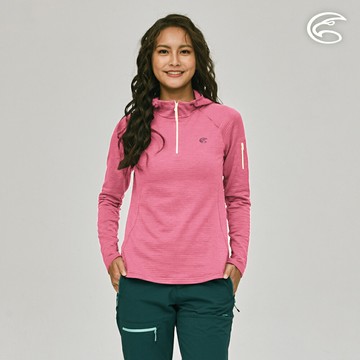 ADISI 女連帽透氣快乾保暖中層衣(手臂口袋) AL2221068 (S-XL)｜內裡鬆餅紋 磨毛 刷毛 彈性 排汗速乾 機能 休閒