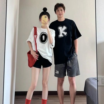 🚀隔日到貨🚀全家出遊裝韓式親子裝百搭母女裝全家裝大尺碼百搭重磅短袖韓系上衣加大親子短袖全家服親子裝卡通印花韓版親子T恤