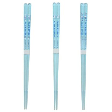 小禮堂 Sanrio 三麗鷗 Hello Kitty壓克力筷 23cm (水藍透明款)