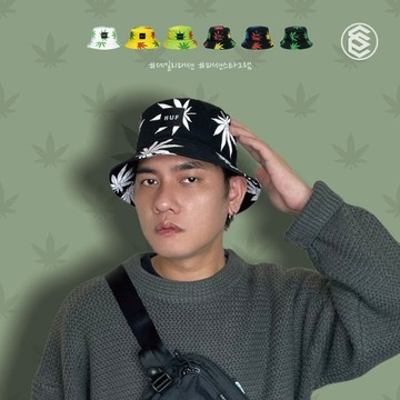 大麻葉漁夫帽 歐美大麻葉 滿版大麻葉 漁夫帽 多色 情侶帽 平頂漁夫 街頭原宿風百搭款 台灣出貨⫷ScrewCap⫸