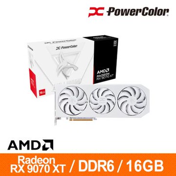 撼訊 Hellhound RX9070XT 16G-L/OC/WHITE 16G GDDR6 顯示卡