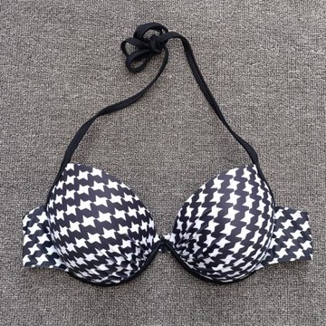 2024新款比基尼泳衣時尚千鳥格性感單品上衣女鋼托小胸聚攏bikini